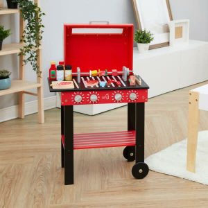 Little Helper Backyard Bbq Play Stand Play Kitchen, Red | Play Kitchens Kids Play Kitchens