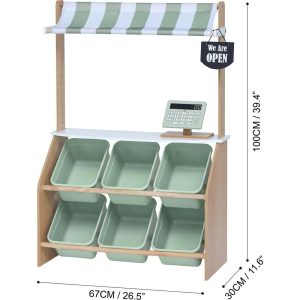 Little Helper Market Play Stand Play Kitchen , Olive Green | Play Kitchens Kids Multi