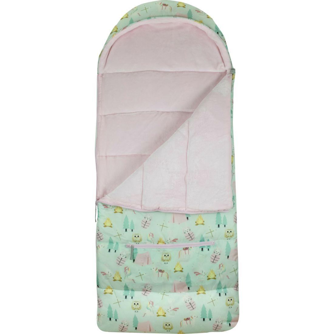 Little Kid’S Sleep-N-Pack Sleepbag, Camping Animals And Pale Pink | Yard & Lawn Games Outdoor Green