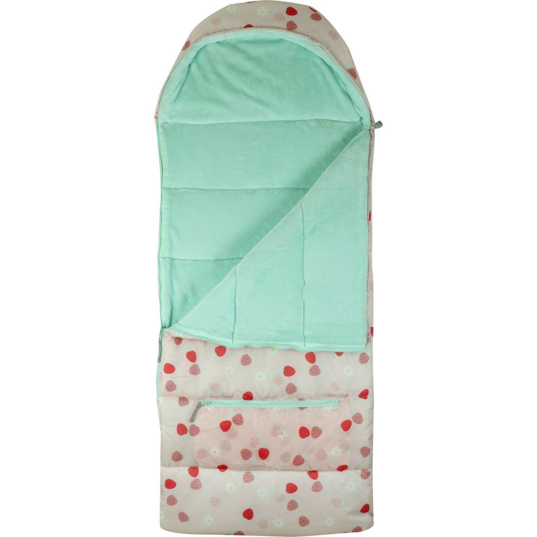 Little Kid’S Sleep-N-Pack Sleepbag, Strawberries Daisies And Seafoam | Yard & Lawn Games Outdoor Pink