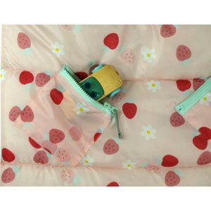 Little Kid’S Sleep-N-Pack Sleepbag, Strawberries Daisies And Seafoam | Yard & Lawn Games Outdoor Pink