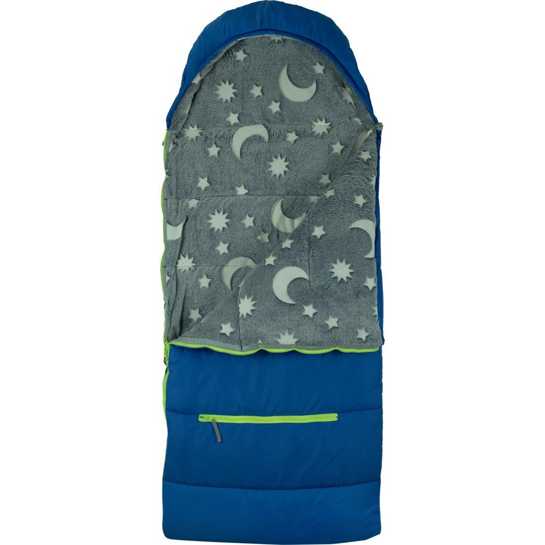 Little Kid’S Sleep-N-Pack Sleepbag, Surfer Blue And Glow In The Dark Moon Stars | Yard & Lawn Games Outdoor Blue