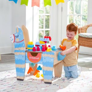 Llama Pinata Building Bricks Wooden Table With 50 Blocks | Activity Tables Activity Tables Activity Tables