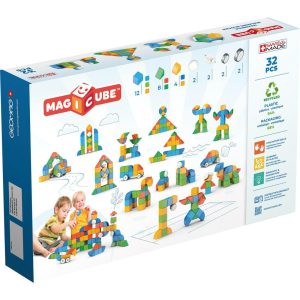 Magicubes Shapes Recycled, 32 Pieces | STEM Toys Kids Multi