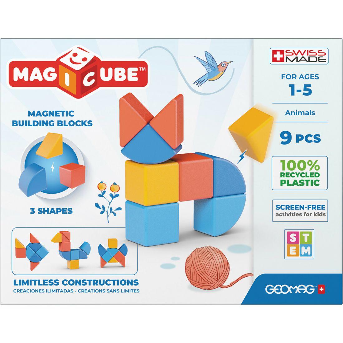 Magicubes Shapes Recycled, 9 Pieces | STEM Toys Kids Multi