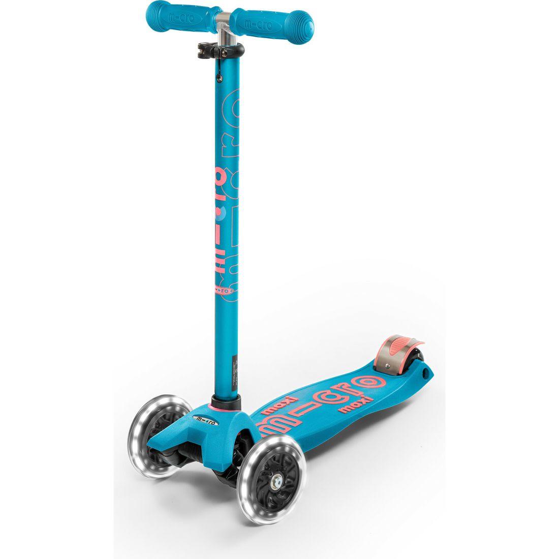 Maxi Deluxe Led Kids Scooter, Aqua | Scooters Outdoor Scooters