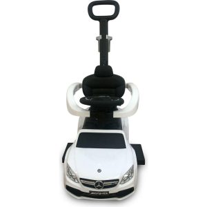 Mercedes C63 3 In 1 Push Car, White With Cup Holder | Ride-Ons Outdoor Ride-Ons