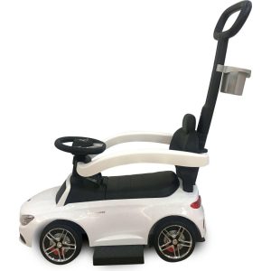 Mercedes C63 3 In 1 Push Car, White With Cup Holder | Ride-Ons Outdoor Ride-Ons