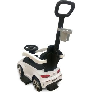 Mercedes C63 3 In 1 Push Car, White With Cup Holder | Ride-Ons Outdoor Ride-Ons