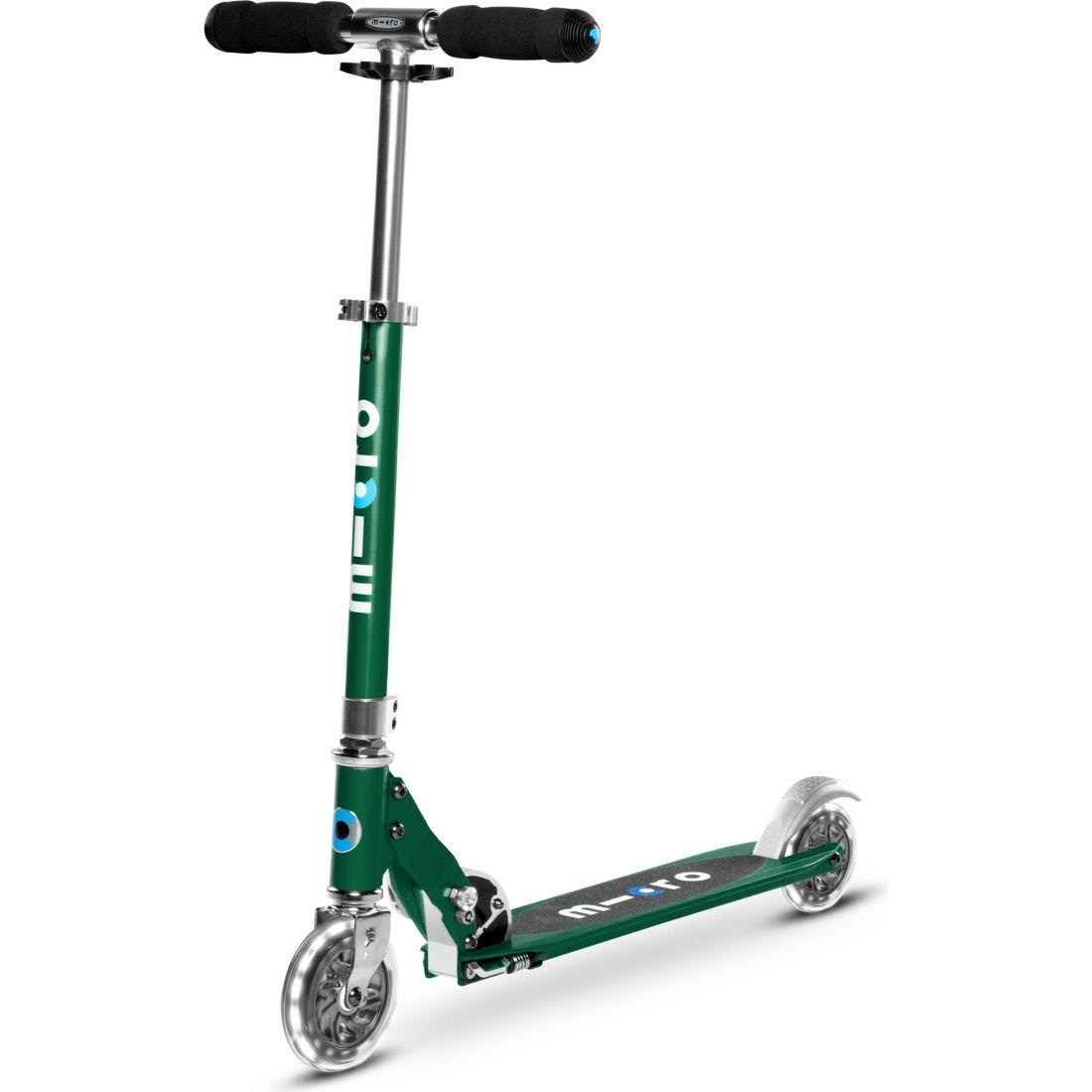 Micro Sprite Led Kids And Teens Scooter, Forest Green | Scooters Outdoor Green