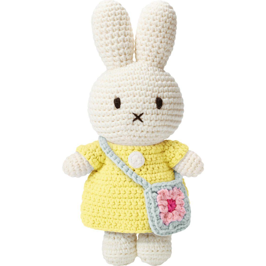 Miffy Handmade And Her Pastel Yellow Dress + Flowerbag | Plush Kids Plush