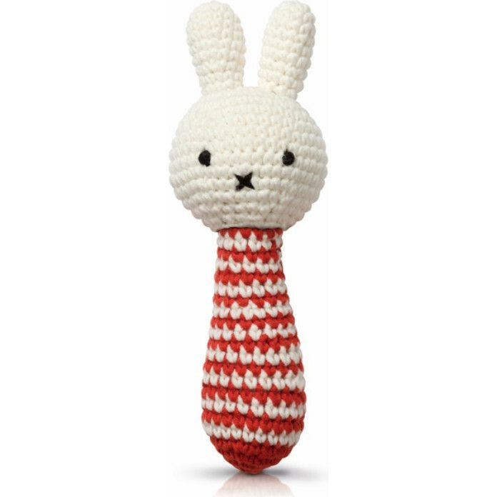 Miffy Rattle Red Striped With Music | Teethers & Rattles Baby & Toddler Red