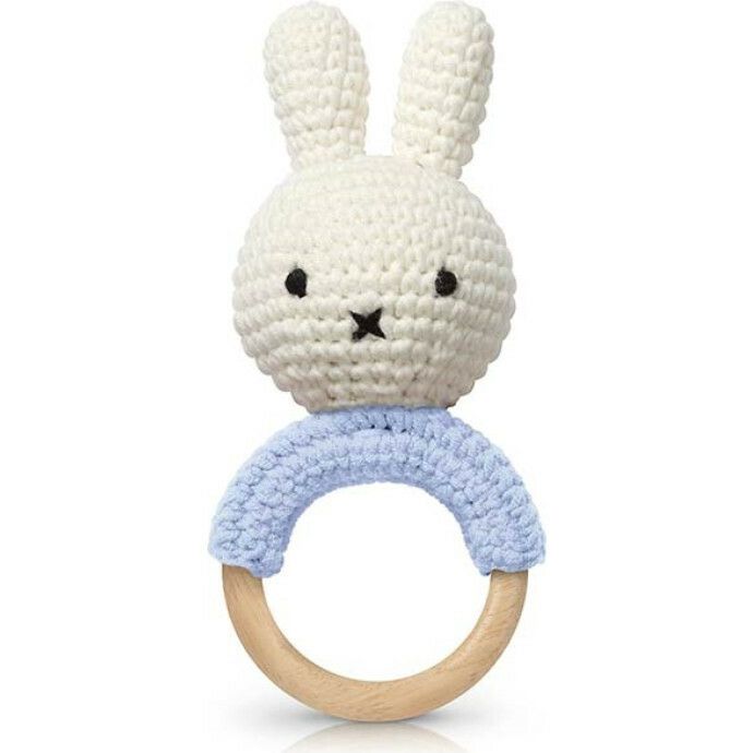 Miffy Teether Pastel Blue With Music | Plush Kids Blue