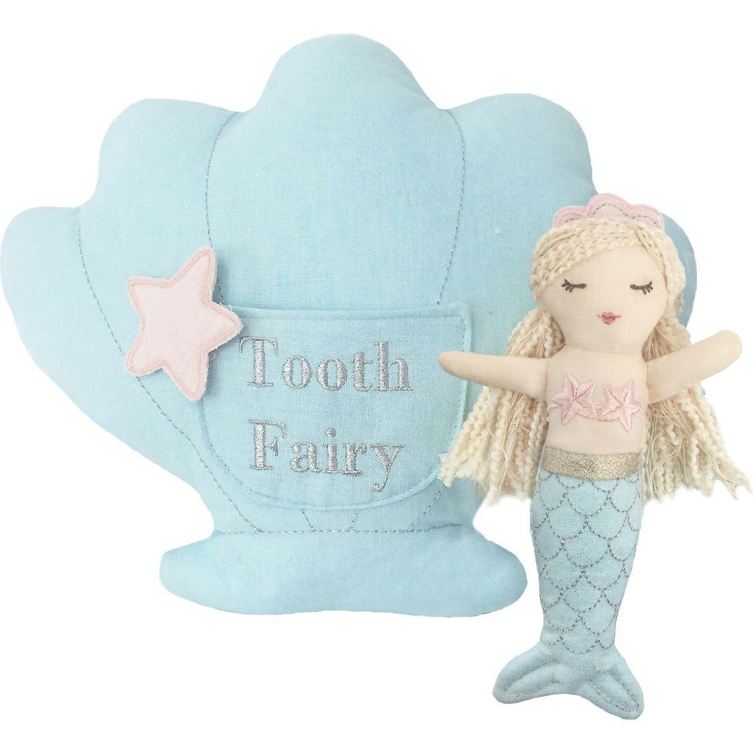 Mimi Mermaid Tooth Fairy Pillow & Doll Set, Blue | Dolls & Doll Accessories Dolls & Doll Accessories Blue