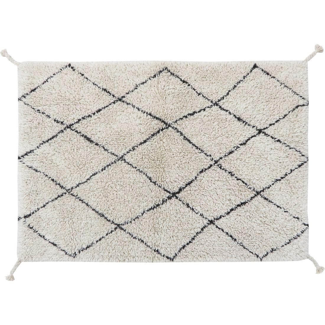 Mini Bereber Washable Rug, Natural/Black | Activity Rugs Activity Rugs Activity Rugs