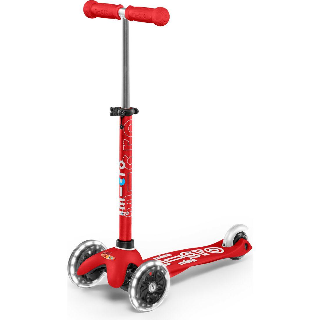 Mini Deluxe Led Kids Scooter, Red | Scooters Outdoor Red