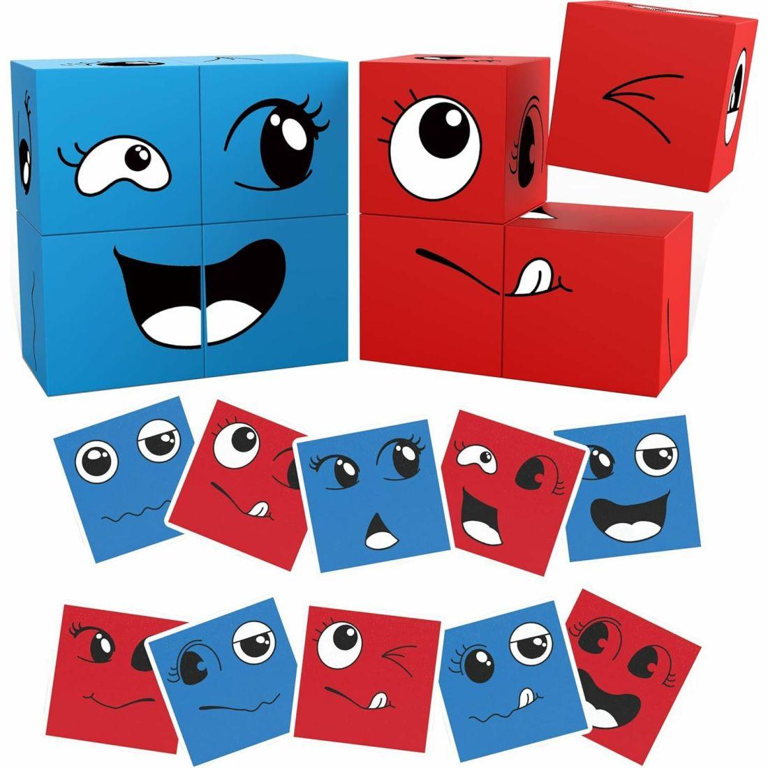 Mix And Match 8 Piece Magnetic Emoticon Puzzle Cube Set | Educational Toys Educational Toys Educational Toys