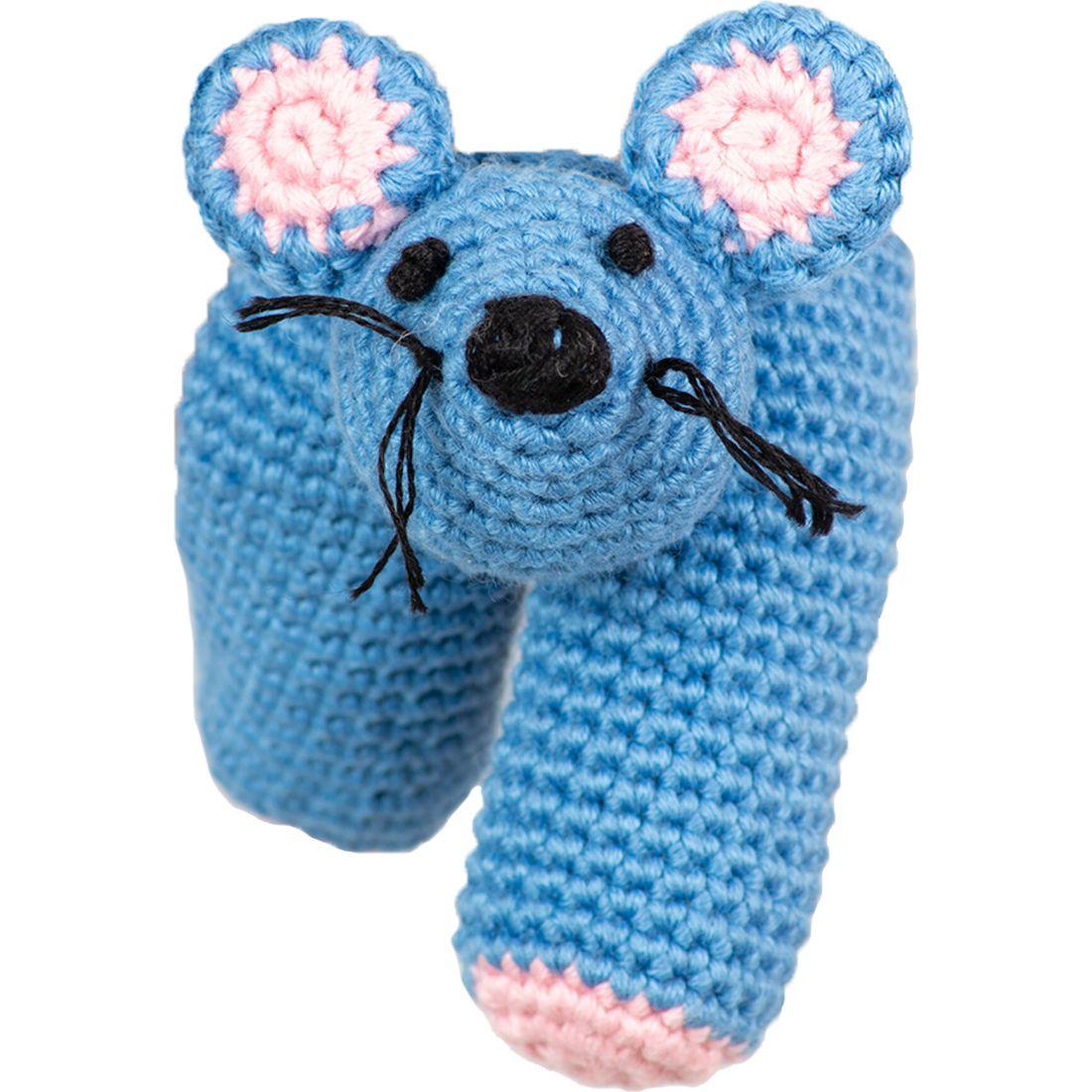 Mouse Handmade Finger Puppet, Set Of 2 | Plush Baby & Toddler Blue