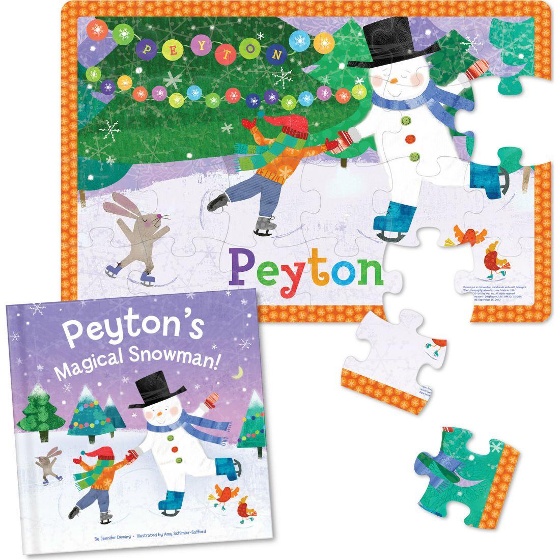 My Magical Snowman Personalized Book And 24 Piece Puzzle Gift Set | Puzzles Imaginative Learning Puzzles