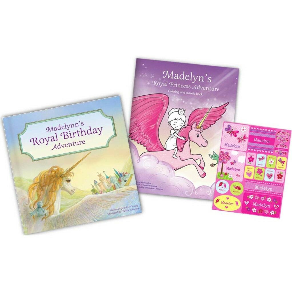 My Royal Princess Adventure Personalized Book, Coloring Book And Sticker Gift Set | Books Books Books