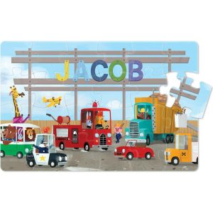 My Very Own Truck Personalized Book, 24 Piece Puzzle And Card Game Gift Set | Puzzles Imaginative Learning Puzzles