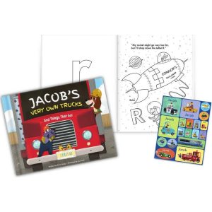 My Very Own Trucks Personalized Book, Coloring Book And Sticker Gift Set | Books Books Books