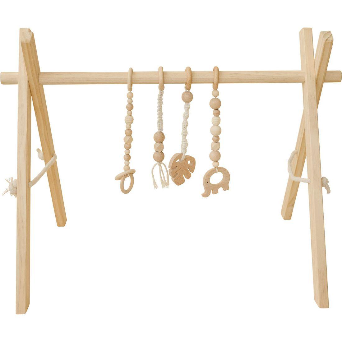 Natural Wood Gym With Macrame Toys | Activity Gyms & Playmats Activity Gyms & Playmats Activity Gyms & Playmats