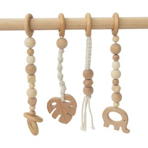 Natural Wood Gym With Macrame Toys | Activity Gyms & Playmats Activity Gyms & Playmats Activity Gyms & Playmats