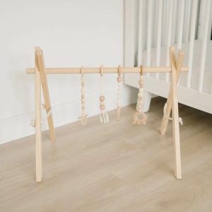 Natural Wood Gym With Macrame Toys | Activity Gyms & Playmats Activity Gyms & Playmats Activity Gyms & Playmats