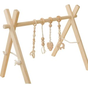 Natural Wood Gym With Macrame Toys | Activity Gyms & Playmats Activity Gyms & Playmats Activity Gyms & Playmats