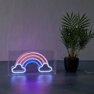 Neon Art Desktop /Wall Sign-Rainbow | Play Room Kids Multi