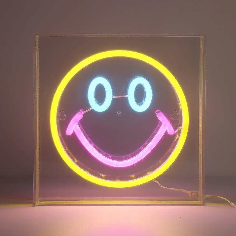 Neon Art Desktop /Wall Sign-Smile | Play Room Kids Multi