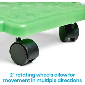 Neon Indoor Scooter Board With Safety Handles For Kids Ages 6-12, Plastic Floor Scooter Board With Rollers | Sports Outdoor Sports