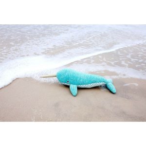 Nev Narwhal Knit Stuffed Animal | Plush Kids Blue