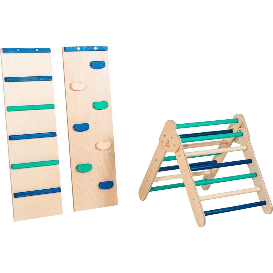 Ocean Climbing Triangle With Ladder And Rock Wall, Starter Size | Play Room Kids Multi