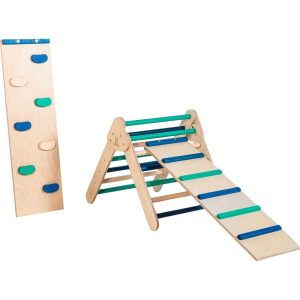 Ocean Climbing Triangle With Ladder And Rock Wall, Starter Size | Play Room Kids Multi