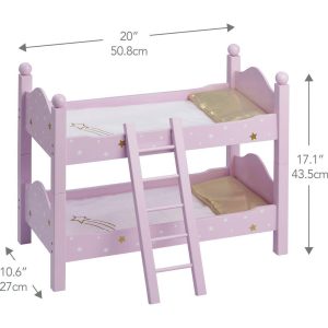 Olivia’S Little World 18" Doll Wooden Convertible Bunk Bed, Pink | Dolls & Doll Accessories Dolls & Doll Accessories Dolls & Doll Accessories