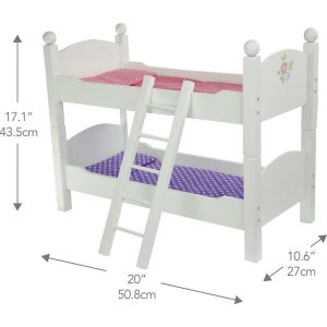 Olivia’S Little World 18" Doll Wooden Convertible Bunk Bed, White | Dolls & Doll Accessories Dolls & Doll Accessories Dolls & Doll Accessories