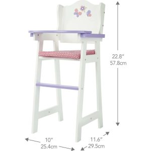 Olivia’S Little World Wooden Baby Doll High Chair, White | Dolls & Doll Accessories Dolls & Doll Accessories Dolls & Doll Accessories