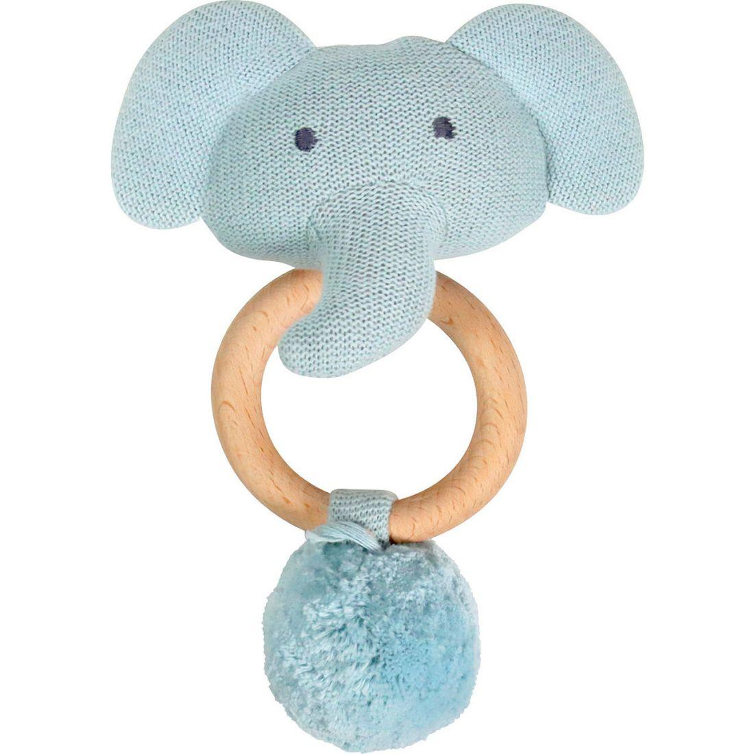 Organic Knit Elephant Rattle, Blue | Teethers & Rattles Baby & Toddler Blue