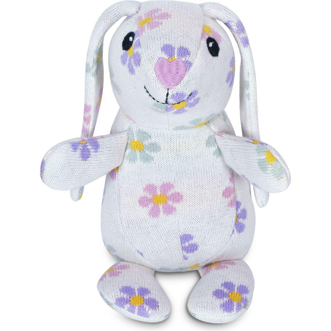 Organic Knit Patterned Bunnies, Daisy Bunny | Plush Baby & Toddler Florals