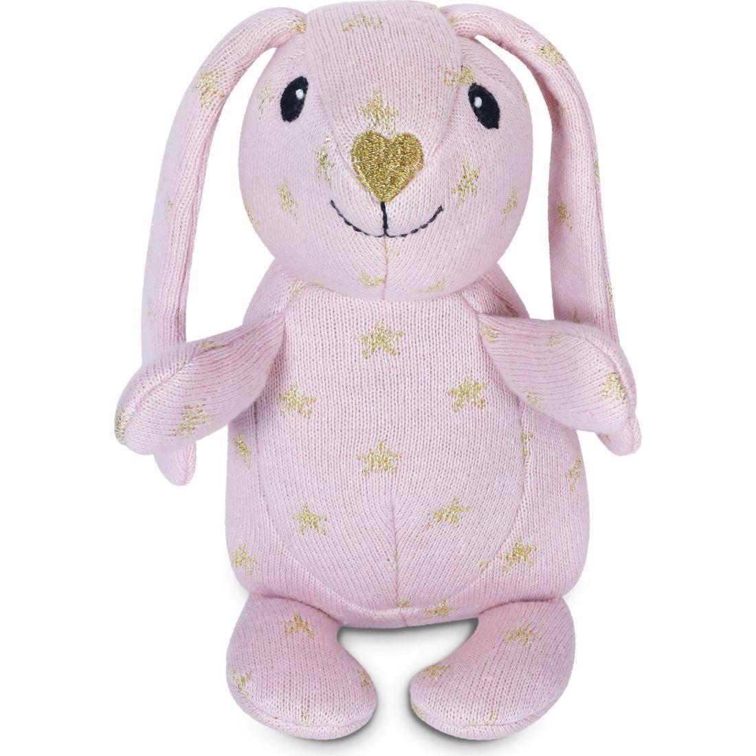 Organic Knit Patterned Bunnies, Sparkle Bunny | Plush Baby & Toddler Pink