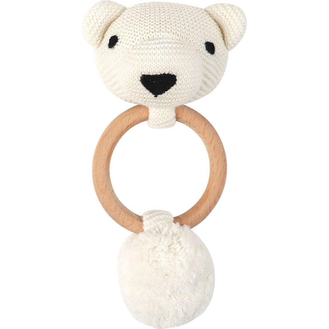 Organic Polar Bear Rattle, White | Teethers & Rattles Baby & Toddler Teethers & Rattles