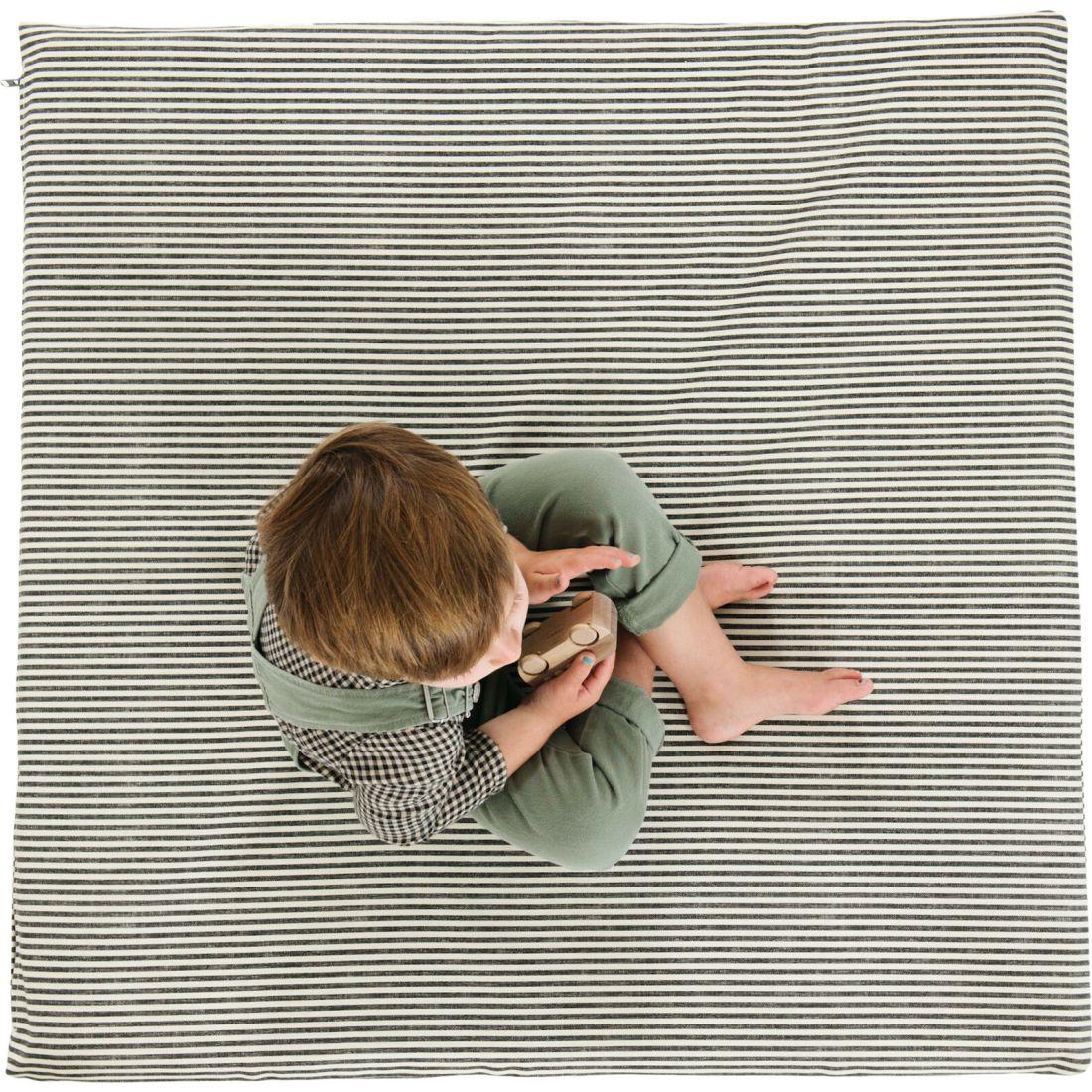 Padded Mini Mat, Stone Stripe | Activity Gyms & Playmats Activity Gyms & Playmats Activity Gyms & Playmats