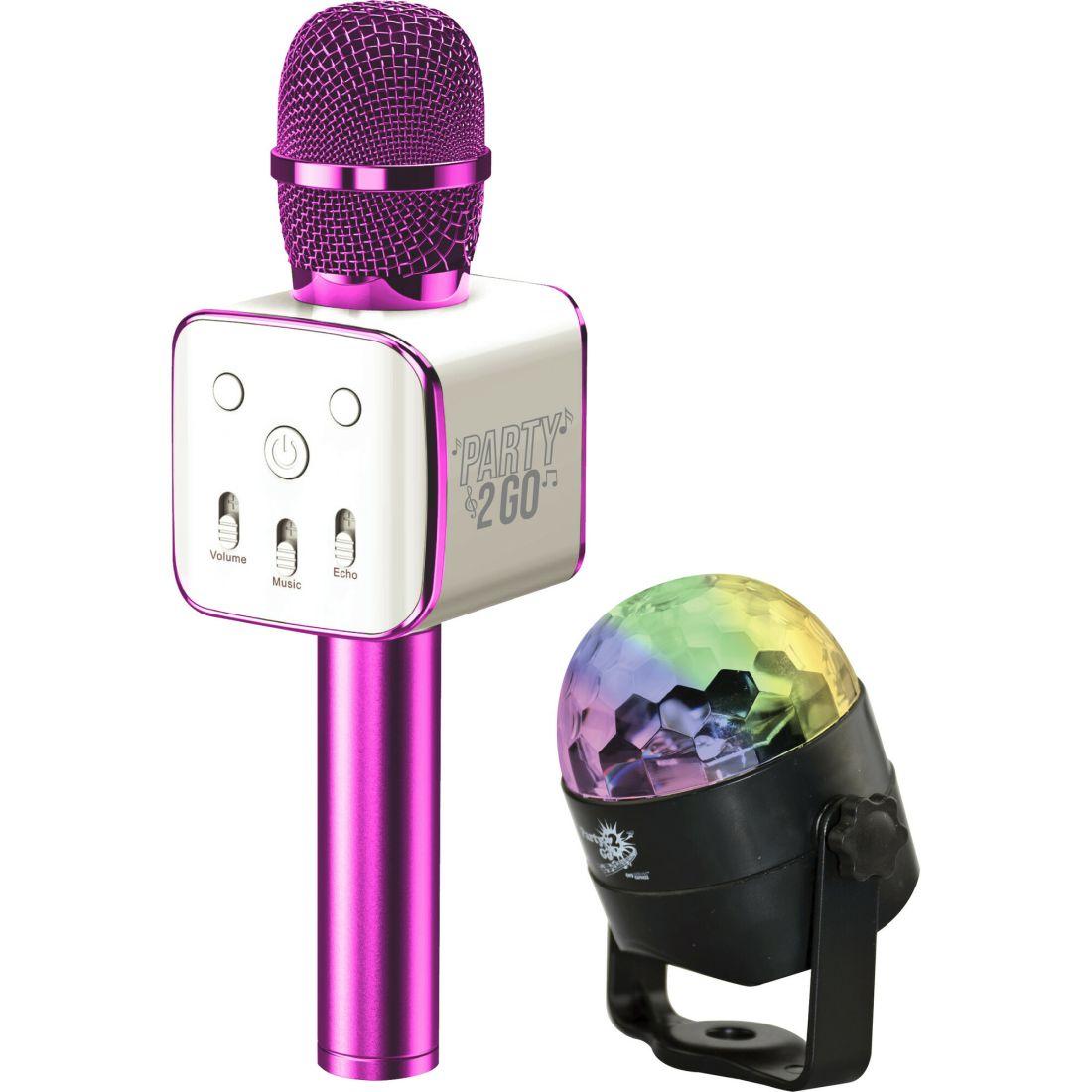 Party2-Go Karaoke Mic Disco Ball Combo, Pink | Tech Toys Kids Tech Toys