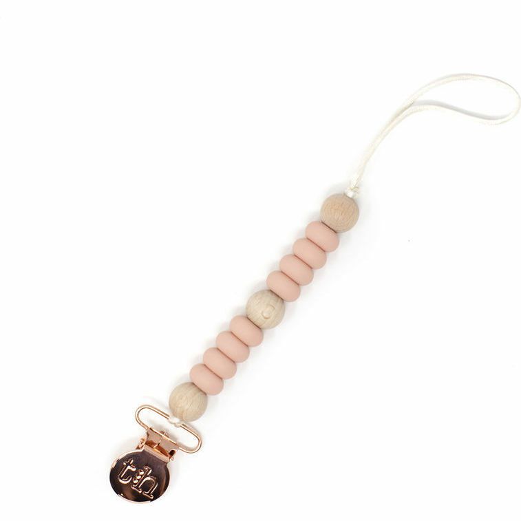 Petite Asher Pacifier & Toy Clip, Dusty Pink | Teethers & Rattles Baby & Toddler Pink