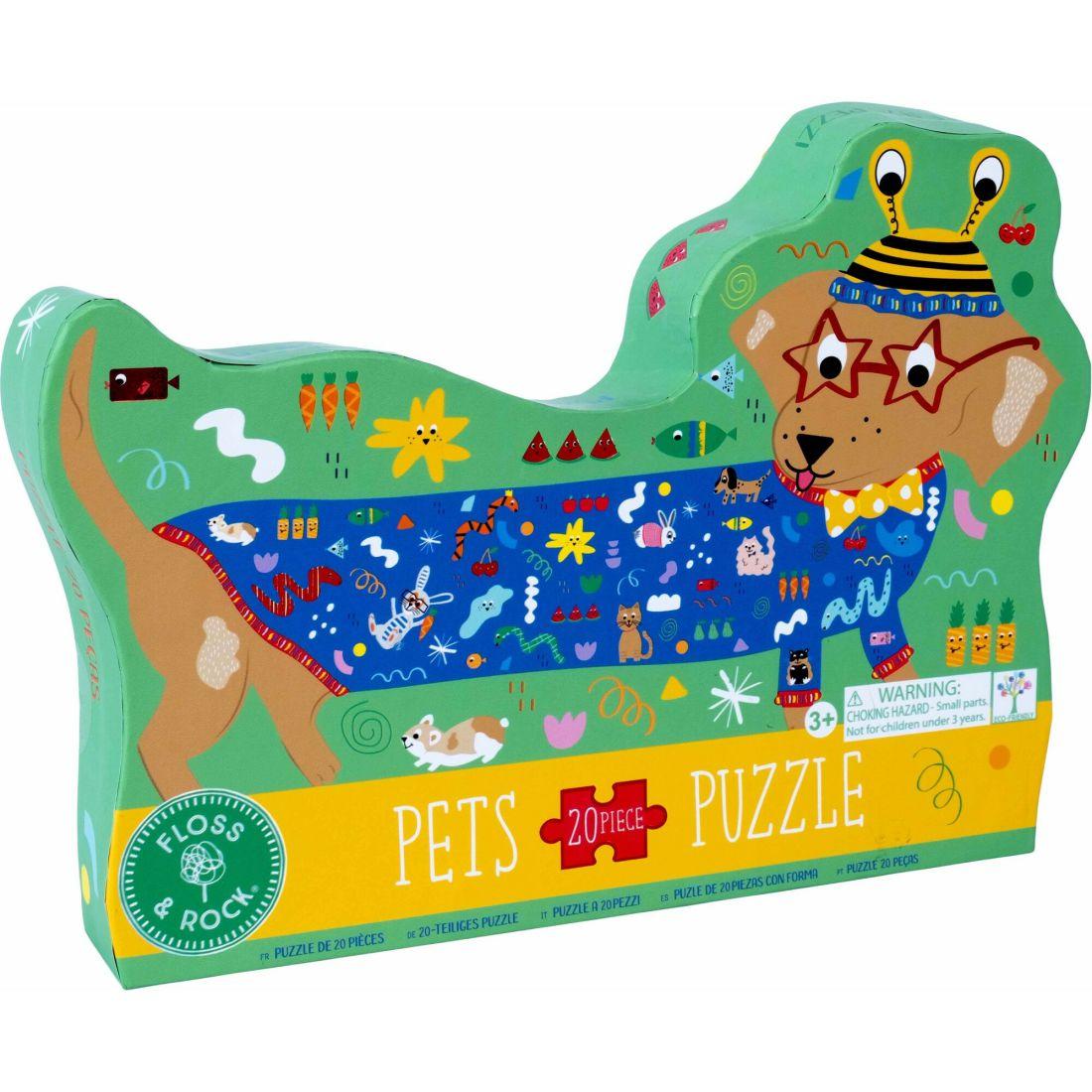 Pets 20Pc "Sausage Dog" Shaped Jigsaw With Shaped Box | Puzzles Imaginative Learning Multi