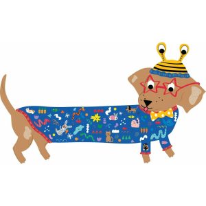 Pets 20Pc "Sausage Dog" Shaped Jigsaw With Shaped Box | Puzzles Imaginative Learning Multi