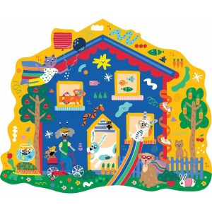 Pets 80Pc "Pet House" Shaped Jigsaw With Shaped Box | Puzzles Imaginative Learning Multi