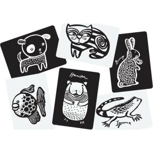 Pets Art Cards For Baby | Infant Development Baby & Toddler Black